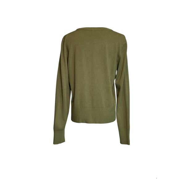 Green long sleeves button cardigan sweater size Large - Picture 9 of 12